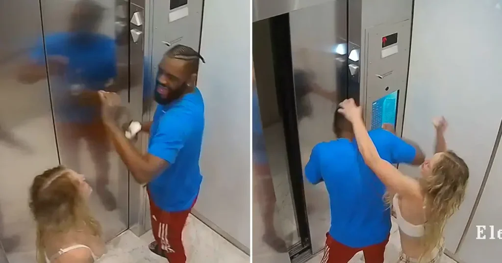 Elevator video footage showing Courtney attacking Christian before his murder
