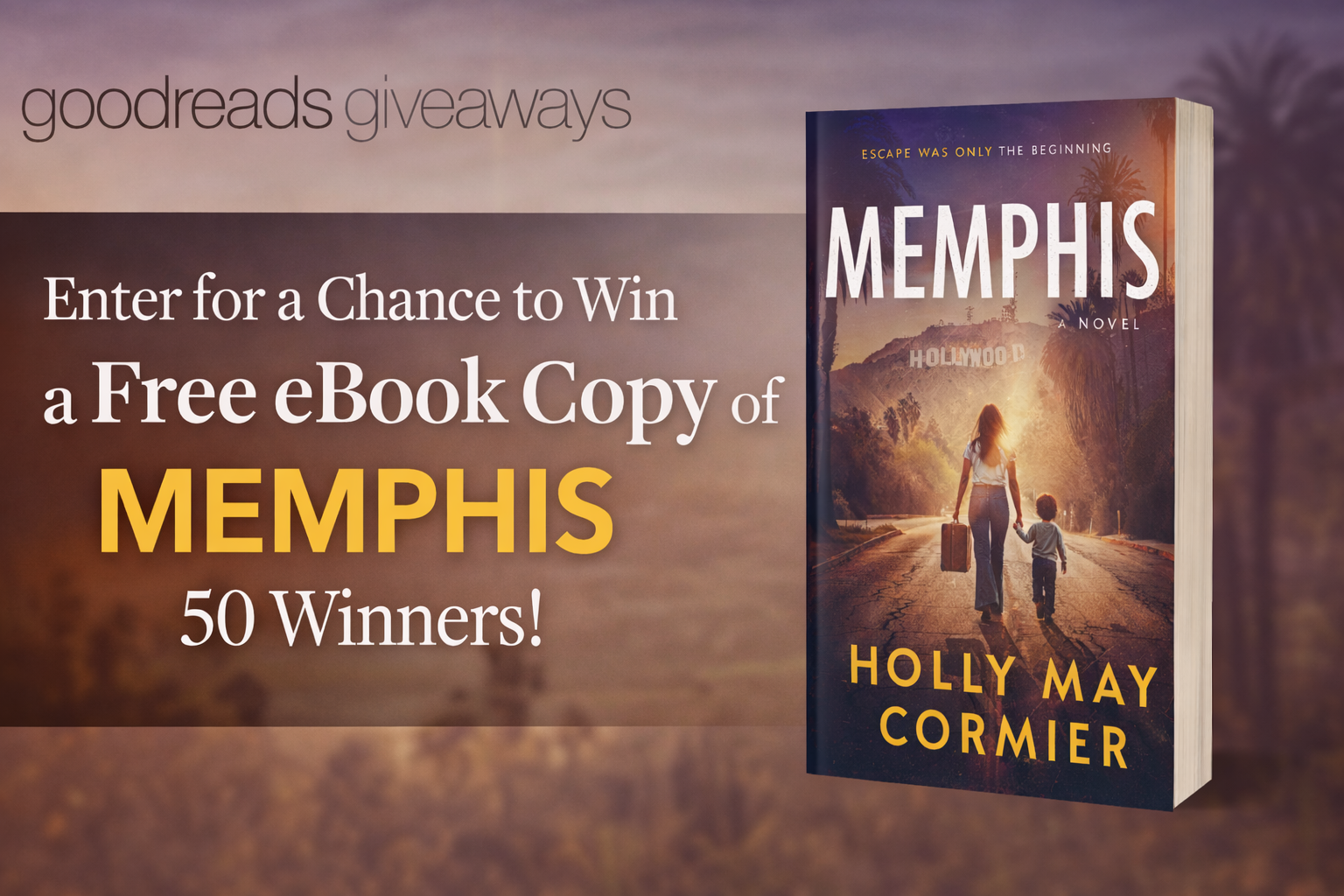 Giving away 50 ebook copies of Memphis a domestic thriller by Holly May Cormier